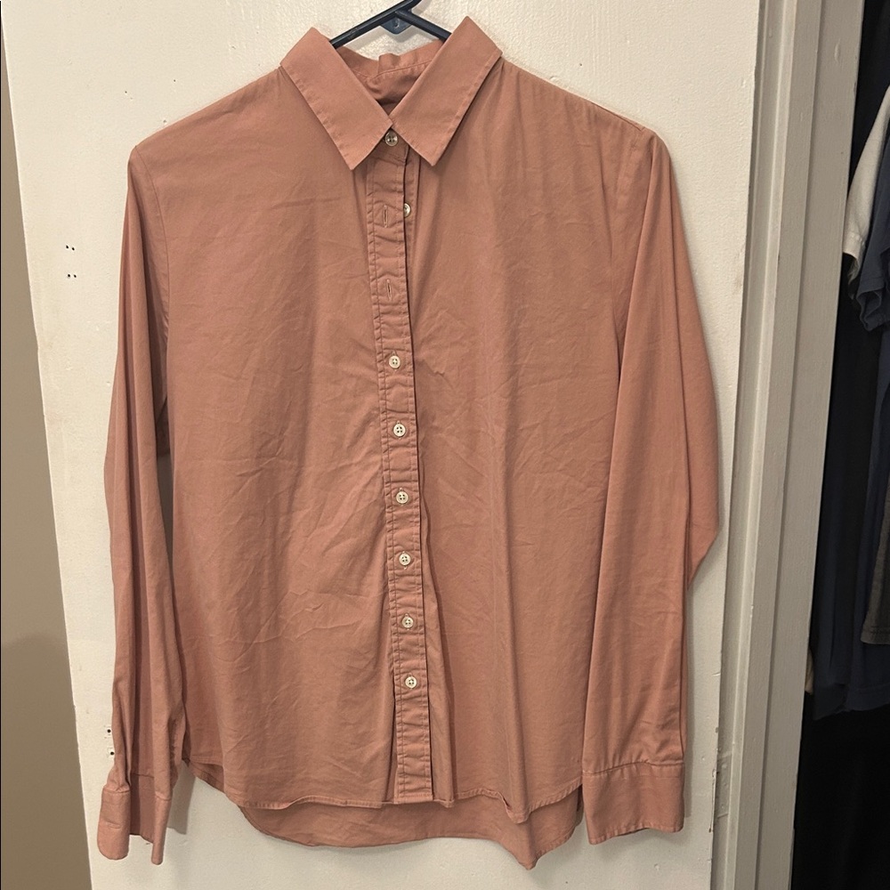 The Shirt by Rochelle Behrens Women's Button Down Shirt in Peach